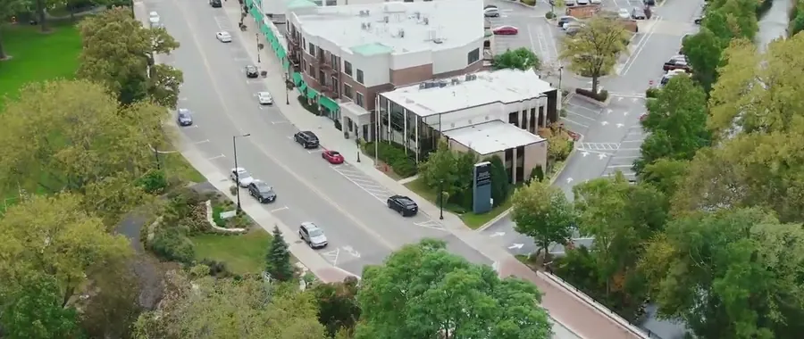 Shermer Road in Northbrook from above, from the practice's own office tour video.